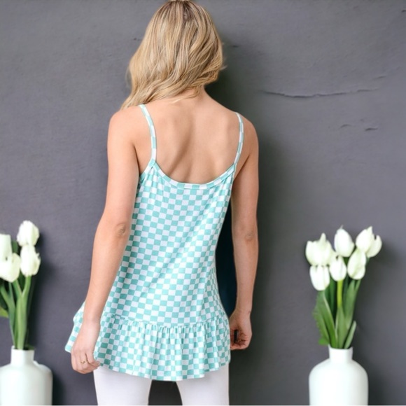 Mint Checkered Tank Top - Picture 5 of 7